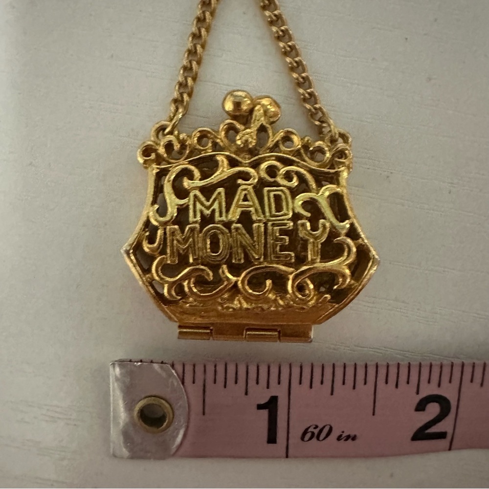 Vtg Mad Money Locket Necklace - Picture 7 of 11